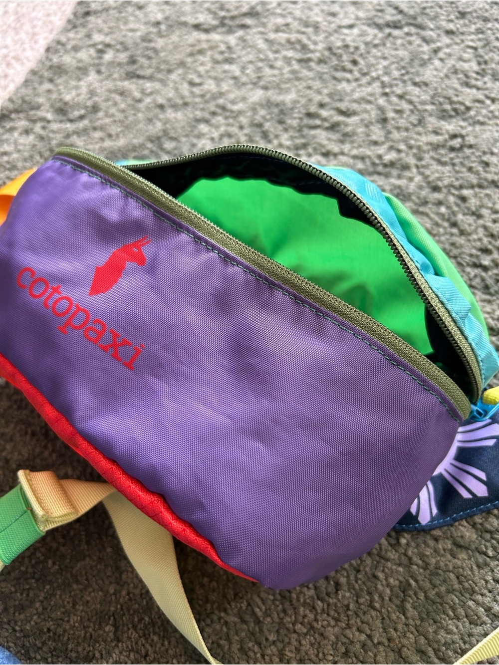 cotopaxi Multicolor Crossbody Waist Pack - Purple, Teal, Green, Yellow - Picture 3 of 5
